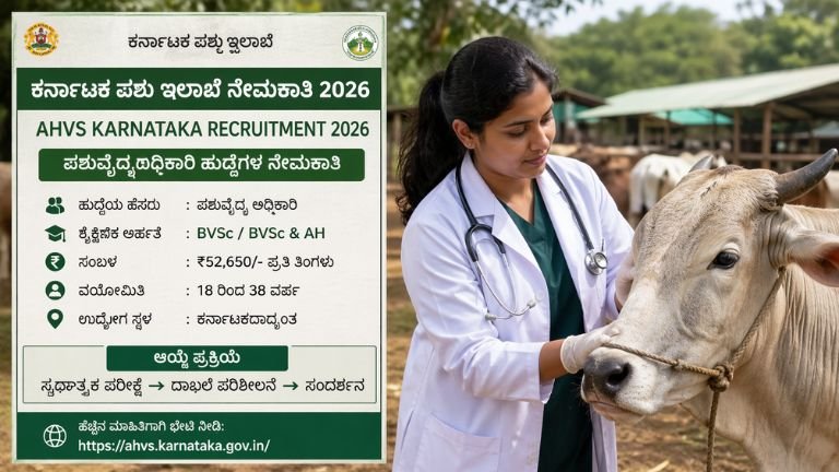 AHVS Karnataka Recruitment 2026:
